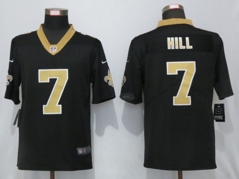 Men New Orleans Saints #7 Hill Black Nike Vapor Untouchable Limited Playe NFL Jerseys->new orleans saints->NFL Jersey